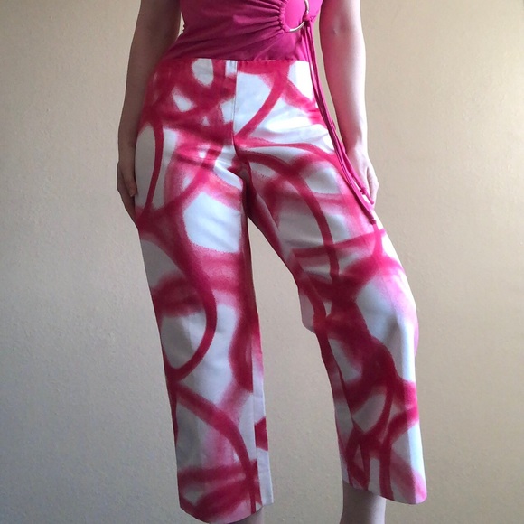 MOSCHINO pink & white graffiti pants - Picture 1 of 4